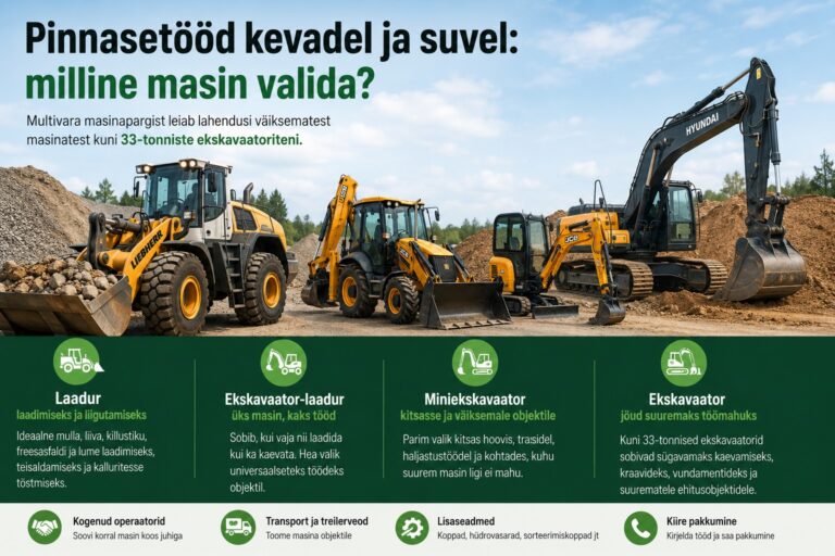 PILDI ALT: Pinnasetööd kevadel ja suvel – milline masin valida
