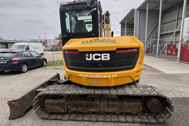 JCB 85Z-1 16JCB kummipatjadega midiekskavaator tagantvaates